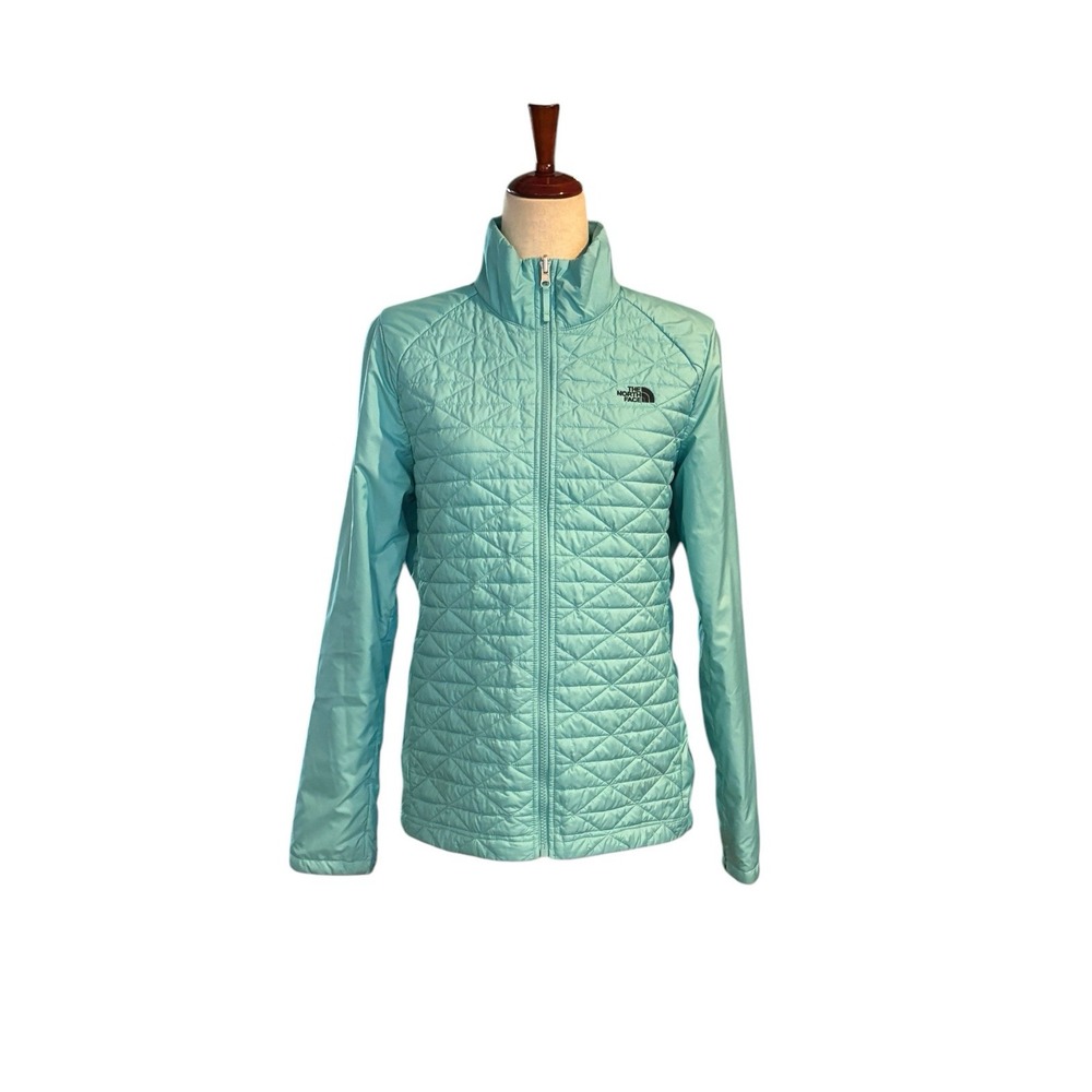 The North Face Thermoball Jacket Blue Full Zip Pockets Puffer Women's Medium